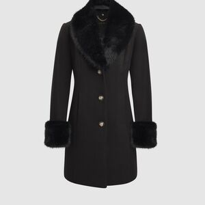 Faux Fur Detail Coat - LAURA